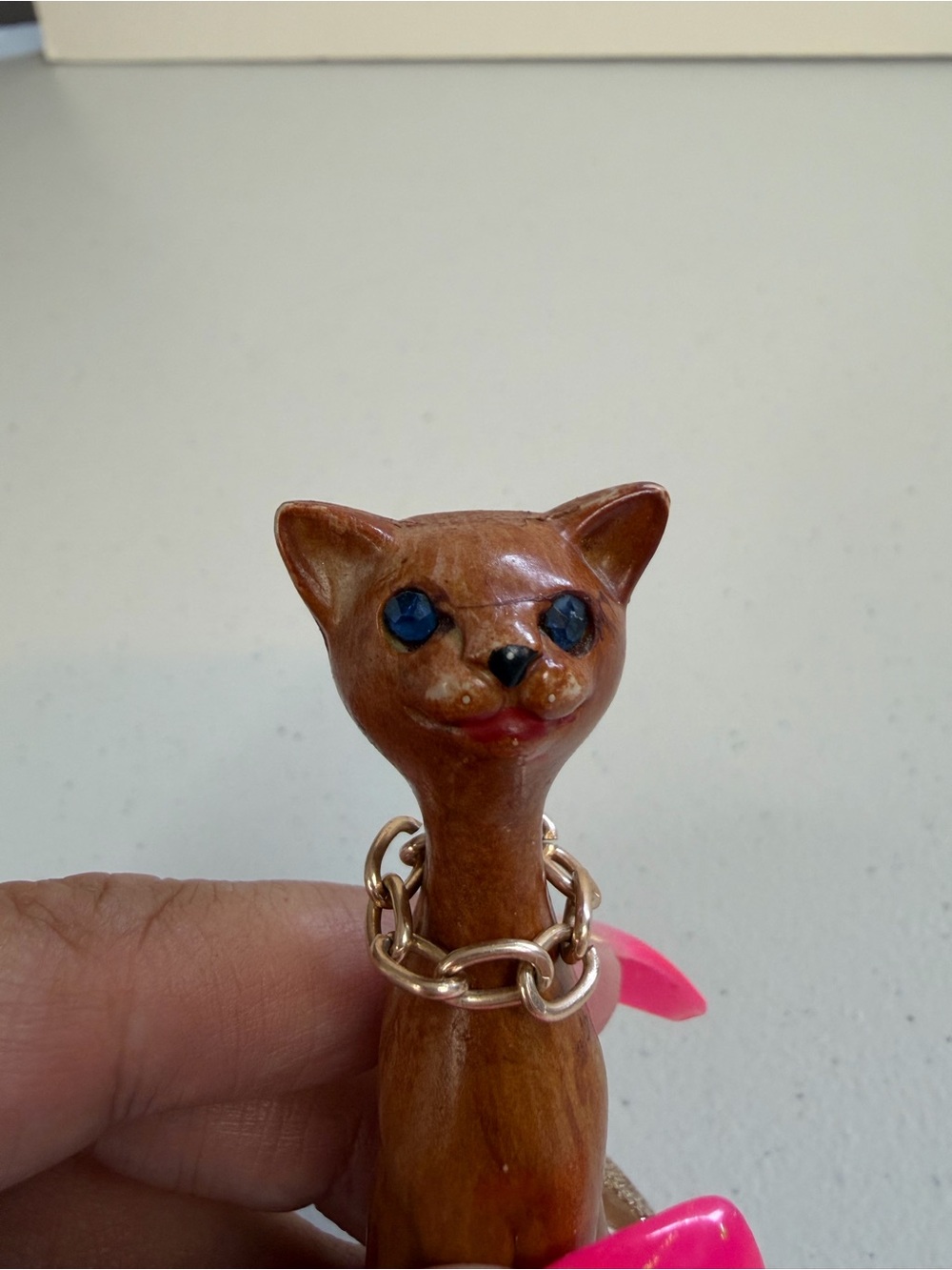 Vintage Mid Century Modern MCM Brown Jewel Eyes Atomic Cat Figurine Statue 1960s - Picture 2 of 6